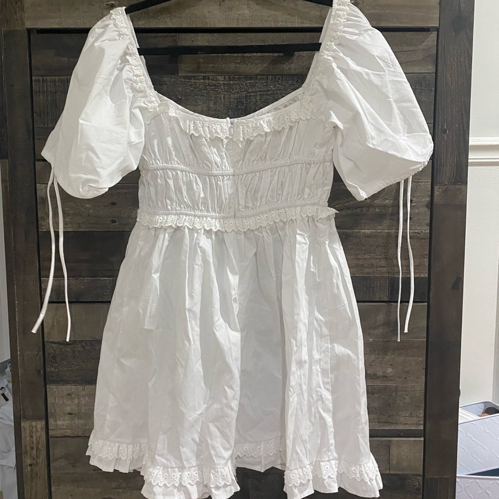 Cottage Core White Dress - Picture 2 of 5
